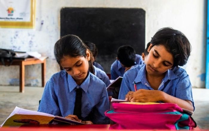 Students at a learning program